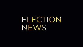 notícias de eleições animação de movimento de luz de texto dourado video