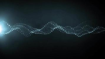 loop ciência brilho azul partículas onda tecnologia video