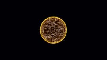 sfondo di rotazione della sfera della sfera dello sfarfallio dell'oro del ciclo video