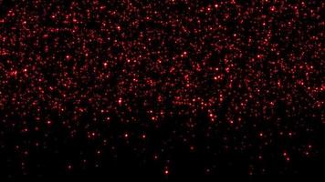 Loop beautiful glow red particles flicker falling down video