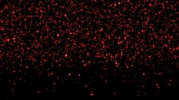 Loop beautiful glow red particles flicker falling down video