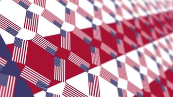 Abstract 3D animation pattern of USA flag video