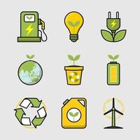 icono de tecnología ecológica verde vector