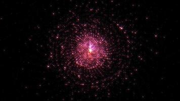 Loop beautiful center glittering pink star rotation video