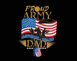 orgulloso ejército guardia nacional papá tee nosotros militar regalo tee camiseta vector