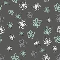 Seamless vector pattern with little funny gray flowers. Childlike drawing. Isolated on white background. Simple print design for wallpapers, textile, fabric, wrapping gift, ceramic tiles