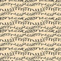 Seamless vector pattern with endless curved, deformed, bent, twirled stripes irregular tangled texture. Intricate, ornate, manuscript background.