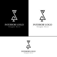 minimalist interior logo design template vector free