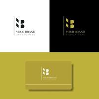 logotipo de letra hb minimalista con diseño cortado e intersectado vector gratis