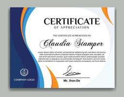 elegant certificate template design vector