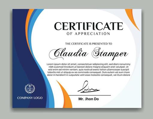 elegant certificate template design vector