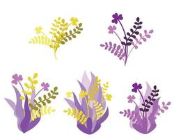 flat vector of violet flower