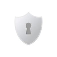 Shield with keyhole. Defense sign Protection concept vector