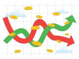 un cambio brusco en los precios. desestabilización de los mercados de valores. vector