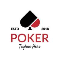 poker ace spade logo design vector