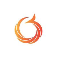 phoenix circle logo design vector