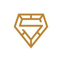 letter s with diamond logo design vector