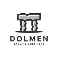 dolmen stone megalith logo design vector