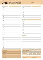 Daily Planner Printable template vector