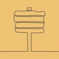 continuous line drawing on board vector
