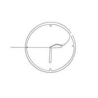 continuous line drawing clock illustration vector isolated