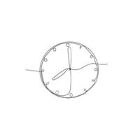 continuous line drawing clock illustration vector isolated