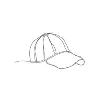 continuous line drawing outdoor cap for man illustration vector isolated