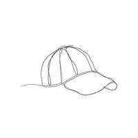 continuous line drawing outdoor cap for man illustration vector isolated