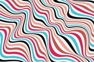 Abstract colorful boiling stripe wave background. Stylish curved liquid pattern surface. Optical illusion art. Digital geometric wavy texture vector