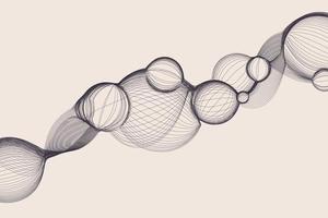 Elegant wireframe bubble wave. Grid shape background in the tech futuristic style vector