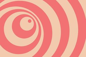 Abstract psychedelic twisting Hypnos circles red background. Motion retro colorful texture vector