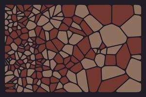 Vintage brown flat Voronoi diagram pattern mesh frame background design vector