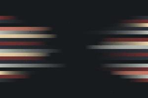 Abstract horizontal multi-colored gradient motion lines on black background with noise overlay effect vector