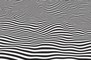 Elegant minimalist striped wave texture. Stylish abstract mono-color curve lines background. Fashion black and white smooth surface vector