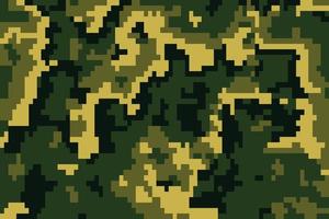 Digital green camouflage pattern military geometric camo background vector