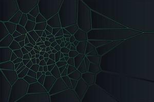 el diagrama de voronoi geométrico negro abstracto se superpone a las capas sobre fondo oscuro con retroiluminación degradada. diseño futurista de tecnología moderna para la plantilla de portada, afiche, banner web, volante y presentación vector