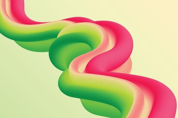 Trendy gradient shape illustration. Abstract colorful curved object background