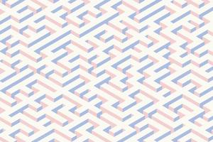 Abstract pastel purple and light beige complex labyrinth game pattern illustration. Isometric maze background with transparent noise texture vector