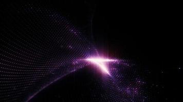 loop de movimento de onda de partículas rosa de brilho video