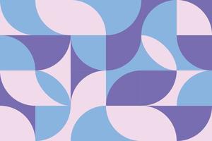 Violet and blue mosaic seamless pattern design in retro style. Abstract flat complex grid shape composition tileable background illustration vector