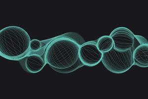 Science and technology background of the wireframe bubble shape in the futuristic style vector