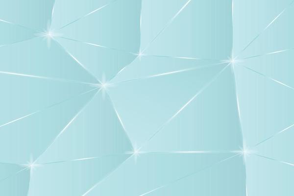Abstract turquoise polygon triangles shape pattern background with golden shimmering line and luxury lighting style