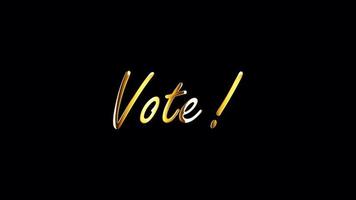 Your vote is important golden text light animation video