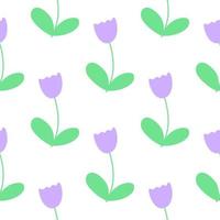 Simple seamless pattern with lovender tulips vector illustration