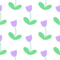 Simple seamless pattern with lovender tulips vector illustration