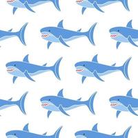 Sea sharks seamless pattern vector