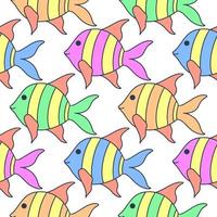 Multicolored fish seamless baby pattern vector