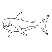 tiburón, garabato, vector, ilustración vector