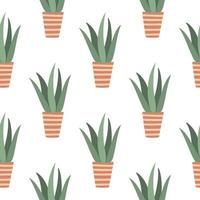 Seamless pattern indoor plants vector