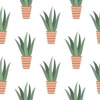 Seamless pattern indoor plants vector